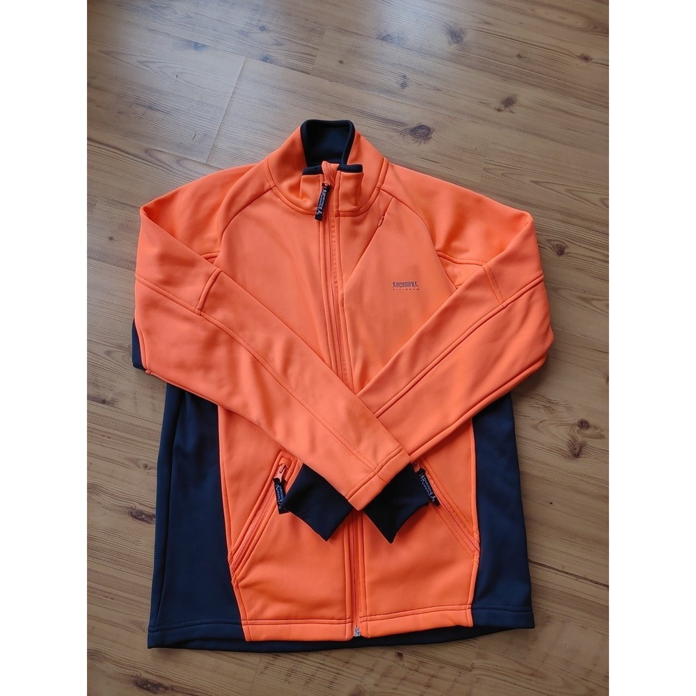 Running Room Fit Wear Men's‎ Windbreaker Fleece Sz S Neon Orange